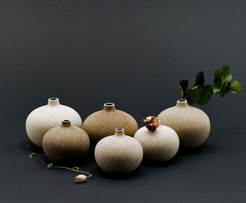 Vase Bari, Medium – Sand Dark
