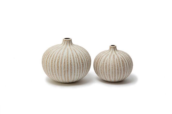 Hovedbilde Vase Bari, Stone Stripe – Brown Rough